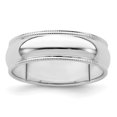 thumbnail image 1 of 925 Sterling Silver 6mm Demi-Rond Milgrain Taille 4 Bague de Mariage Classique, 1 of 6