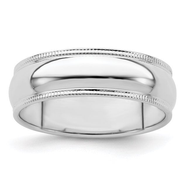 925 Sterling Silver 6mm Demi-Rond Milgrain Taille 4 Bague de Mariage Classique