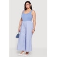 thumbnail image 2 of Women's Plus Size Sleeveless Striped Ribbed Knit Jumpsuit, 2 of 3