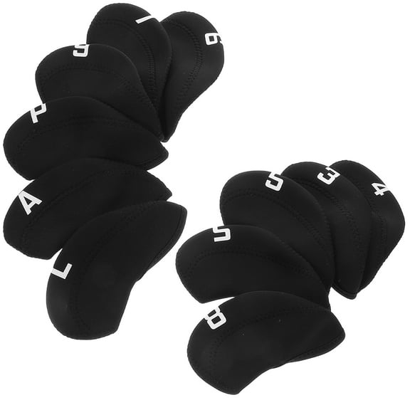 OUNONA 11 Pcs Hoist Golf Club Cover Miss 14.00X6.00X1.50CM Black