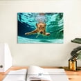 thumbnail image 3 of Elephant Stock Diving Golden Retriever Wall Art - Horizontal Canvas Wall Art - Living Room Wall Decor - Animal Canvas - Blue And Brown Decor - 12" x 8", 3 of 8