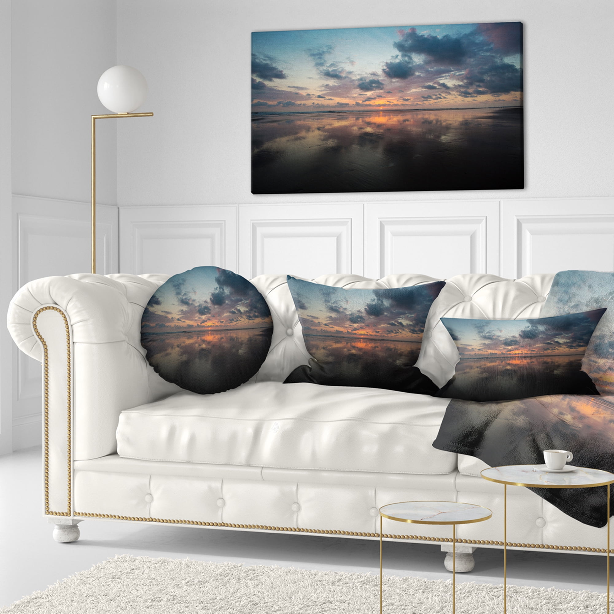 Designart Matapalo in Costa Rica Beach Sunset - Seascape Throw Pillow - 12x20