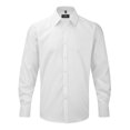thumbnail image 1 of Russell - Camisa de manga larga Modelo Herringbone hombre caballero - Trabajo/Fiesta/Verano (Blanco), 1 of 1