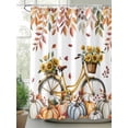 thumbnail image 2 of Fsddascl Floral Fall Shower Curtain Set - Small 36" x 72" Washable Bathtub Curtain with 12 Hooks, Thanksgiving Pumpkin Sunflower Leaves Waterproof Fabric Stall Shower Curtains for Bathroom/Bathtub, 2 of 6