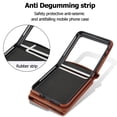 thumbnail image 4 of Allytechgroup for Motorola Razr 2024 Wallet Case, Stylish Practical Protective Premium PU Leather Cards Slots Hand Wrist Crossbody Strap Phone Case for Motorola Razr 2024, Brown, 4 of 6
