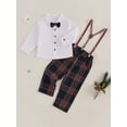 thumbnail image 2 of aturustex Little Boy 2 Piece Fall Gentleman Outfits 1T 2T 3T 4T 5T 6T 7T Toddler Long Sleeve T-Shirts Button Down Shirt Lapel Button Tops with Bowtie on Formal Wear Clothes for Party Wedding, 2 of 8