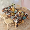 thumbnail image 3 of Brown Skull Marigold Pattern Rectangle Tablecloth 60"x120",Waterproof Polyester Rectangle Table Cloth, Wipeable Spillproof Polyester Tablecloth for Dining, Camping, Indoor and Outdoor, 3 of 6