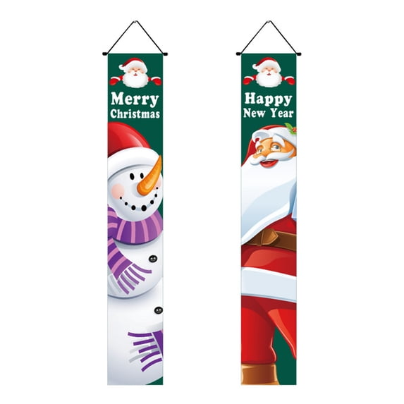 Christmas Decorations Door Porch Hanging Flags Bedroom Rustic Xmas Banners