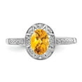 thumbnail image 4 of Sterling Silver Rhodium-plated Diam. & Citrine Ring QBR10NOV, 4 of 5