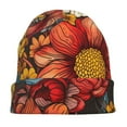thumbnail image 7 of Naloa Colorful Vintage Floral Pattern Soft Beanie Hat, Knit Beanie Daily Beanie in Fine Knit for Women Men Winter Travel, Outdoor, 7 of 7