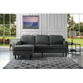 thumbnail image 1 of Mid Century Sectional Sofa, Linen Fabric L Shape Couch, Dark Grey, 1 of 6