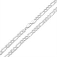 thumbnail image 2 of Solid Sterling Silver Figaro Link Diamond-Cut Pave .925 ITProLux Necklace Chains 3MM - 10.5MM, 16" - 30", Silver Chain for Men & Women, Made In Italy, Next Level Jewelry, 2 of 7