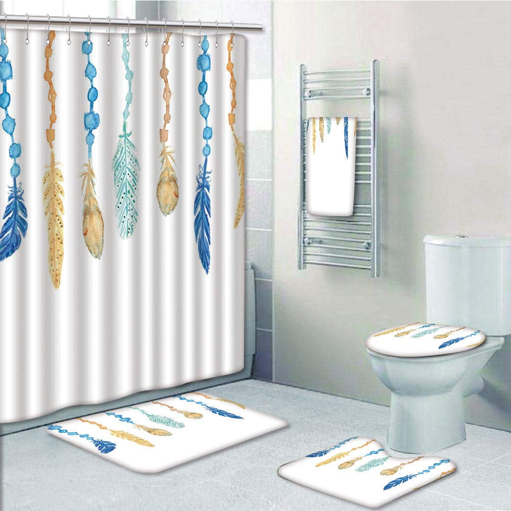 Details about   Flying Horse Pegasus Shower Curtain Bath Mat Toilet Cover Rug Bathroom Decor 
