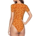 thumbnail image 4 of Gaeub Orange Glitter Women'S Short Sleeve One Piece Swimsuit Sexy High-Waisted Bodysuit For Swimming, Beach, Sports - Large, 4 of 9