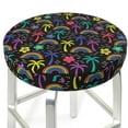 thumbnail image 3 of Lsque Colorful Palms Round Bar chair cushion covers Velvet Fabric Premium Comfort Protects from Scratches and Stains for 14-17 Inch Chair- 13 inch, 3 of 7