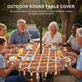 thumbnail image 3 of Round Outdoor Tablecloth with Umbrella Hole and Zipper, Orange Moroccon Tablecloth with Elastic Waterproof, Farmhouse Country Minimalist Geometric Patio Table Covers for 55" - 60" Picnic Pool Tables, 3 of 9