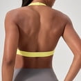 thumbnail image 5 of Xijirk Tank Tops Seamless Padded Sports Bra Open Back Yoga Workout Low Gym Fitness Crop Top Camisole Tops for Women,Yellow,L, 5 of 5