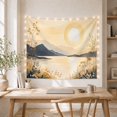thumbnail image 4 of Mountain Lake With Wildflowers Under a Pale Sun, Peaceful Rustic Style for Nature Lovers, Landscape Wall Art, Housewarming Gift, Tapestry Wall Hanging for Bedroom and Living Room, 4 of 6