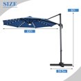 thumbnail image 2 of Costway Parasol Déporté à DEL Solaire de 10 Pi pour Terrasse Rotation à 360 Degrés Aluminium Bleu, 2 of 7