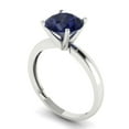 thumbnail image 2 of 2 ctw Solitaire Anniversary Ring for Women | Round Cut Simulated Blue Sapphire | Hyperallergenic Solid 18K White Gold, 2 of 5