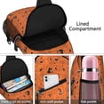 thumbnail image 4 of Sling Backpack,Halloween Orange Background Icons Sling Bag with Water Bottle Holder,Waterproof Sling Bag for Men/Women with Headphone Jack for Hiking,Travel, 4 of 6