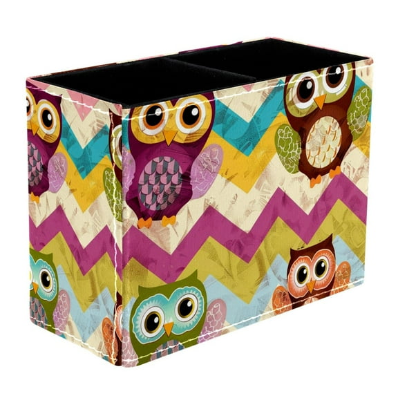 ERJLKXP Pen Holder for Desk Organizer,Cute Owl Colorful Ripples Pencil Cup Holder,Pen Desktop Storage Box for Home and Office Makeup Brush Holder