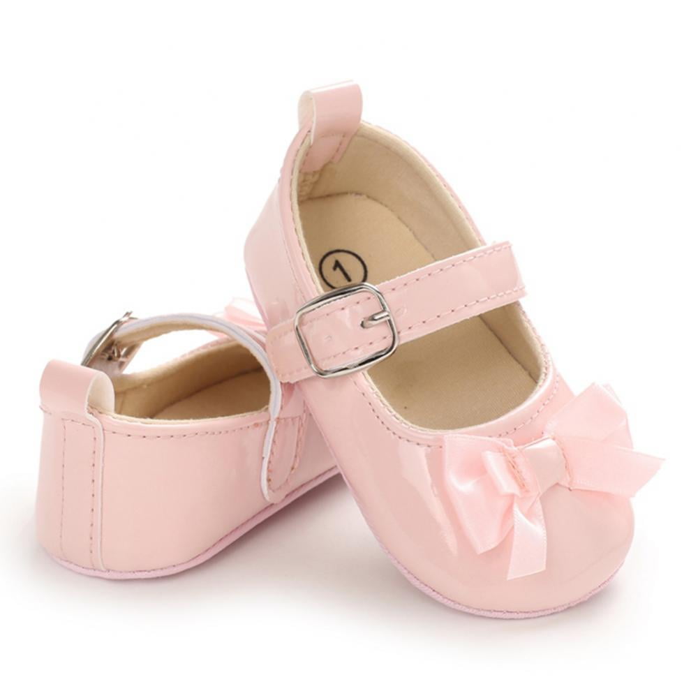 Cheerful Mario Baby Girls First Walking Shoes Flat Mary Jane Shoes Infant Prewalker with Bowknot 
