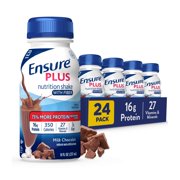 Ensure Plus Meal Replacement Nutrition Shake, Milk Chocolate, 16g Protein, 8 fl oz - 24 Pack