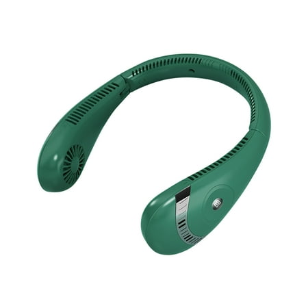 

HZEWLS Bladeless Hanging Neck Fan Comfortable Foldable Neckband Fan for Outdoor (Green)