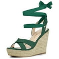 thumbnail image 1 of BLISSFUL STEP Sandales Compensées à Plateforme en Espadrille Croisée pour Femmes, 1 of 6