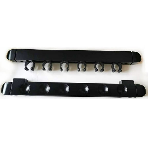 Billiard Pool Cue Rack Wall Mount 6-Slot Hanging Snooker Stick Wooden Rackholder Black