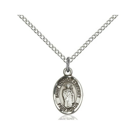 Sterling Silver St. Thomas A Becket Pendant 1/2 x 1/4 inches with SS Lite Curb