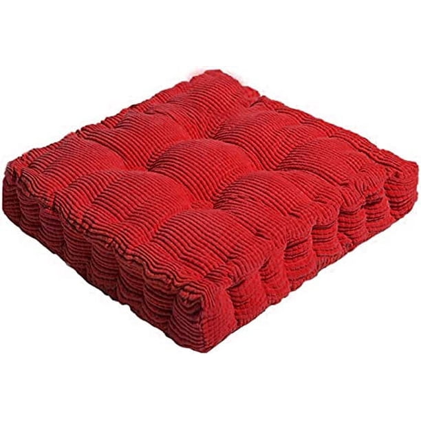 Nvzi Cojines para silla, para exterior, interior, cojín grueso para banco,cojines de invierno para silla, para dormitorio, balcón, coche, oficina, patio, sofá, viaje, cuadrado rojo de 16"