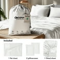thumbnail image 3 of Deconovo Bed Sheets Set - Soft Cooling Bamboo Fiber 4 Piece Breathable Eco-Friendly Moisture-Wicking Bedding, White, Queen Size, 3 of 9