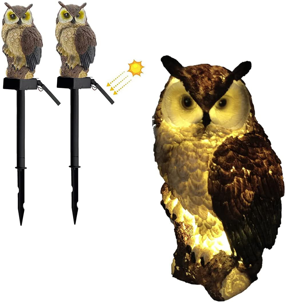 Outdoor Solar Power Garden Lights Owl Decor Path Lawn Yard LED Landscape Lamp 