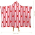 thumbnail image 2 of Cloak Hooded Blankets Pink Strawberry Wearable Blanket for Adults Kids for Bed Sofa Bedding, 2 of 6