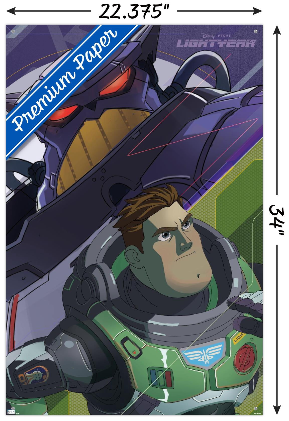 Disney Pixar Lightyear - Buzz and Zurg Wall Poster with Pushpins, 22.375" x 34"