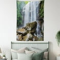 thumbnail image 4 of Waterfall Decor Tapestry, Waterfalls Surrounded by Rocks and Tropical Exotic Plant Artwork, Wall Hanging for Bedroom Living Room Dorm Decor, 40W X 60L Inches, White Green and Brown, by Ambesonne, 4 of 5