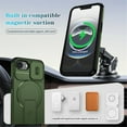 thumbnail image 3 of Case for iPhone 16e 6.1" with Invisible Fold Holder Stand, Magnetic Wireless Charging,Sliding camera casing,Shockproof Dropproof Tough Rugged Protective Case Cover,Green,For iPhone 16e, 3 of 10