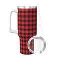 thumbnail image 2 of KLL Buffalo Plaid Red Black Print 40oz Stainless Steel Insulated Car Cup Coffee Mug with Spillproof Lid - Keep Your Drink Hot or Cold on the Go, 2 of 8