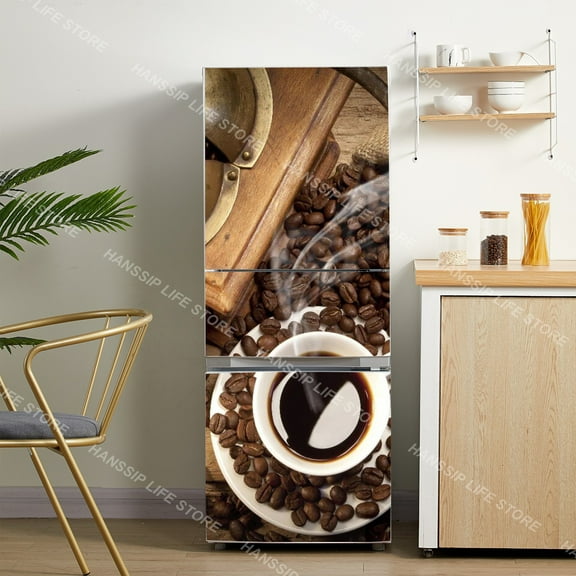 Cartoon Owl Refrigerator Modeling Door Wrap Sticker Peel and Stick Waterproof Kitchen r Teleph Fridge Door Mural Decals