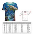 thumbnail image 2 of Nautical Green Sea Turtles Women's Short Sleeve T-Shirt Crew Neck Casual Summer Trendy Loose Fit Tops, 2 of 6