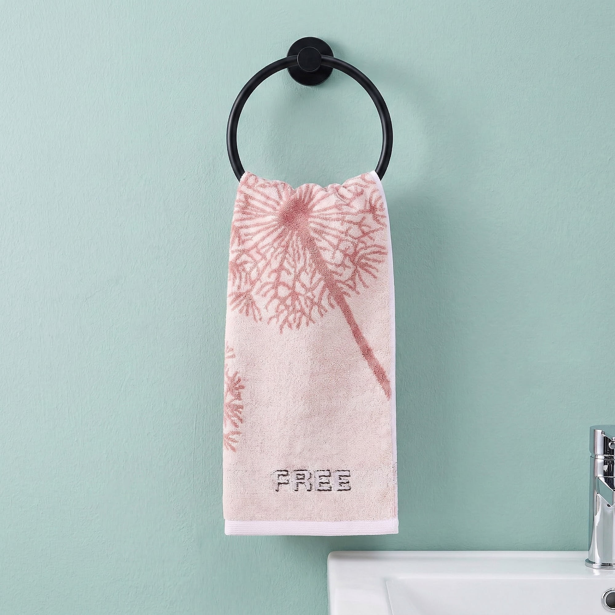 REGALWOVEN Pure Cotton Decorative Hand Towels with Dandelion Pattern, Ultra Soft Absorbent Quick Dry Bathroom Towels for Home, Spa, 29" x 13" Brown 4pk