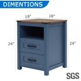 thumbnail image 2 of Nightstand Without Charging Station, Sturdy Bedside Table with Storage Drawers & Shelf, End Table Without USB Ports & Outlets, Night Stand for Bedroom, 2 of 14