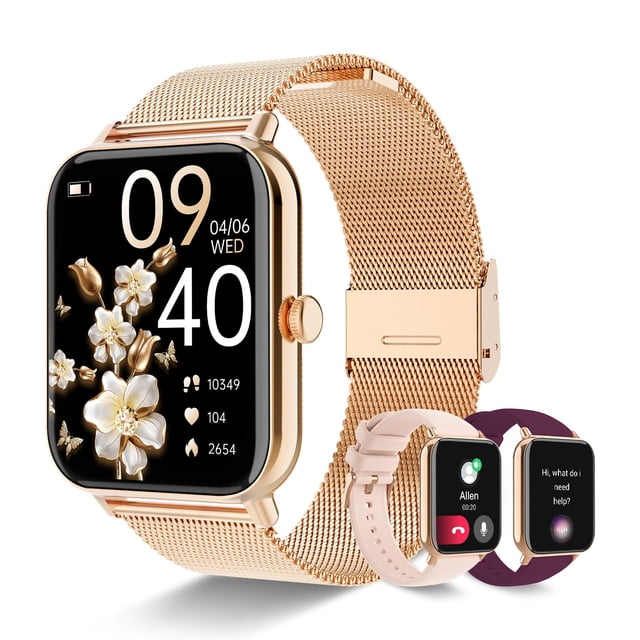 Reloj de fitness Bluetooth Smartwatch SOGRACE de 1.85 pulgadas en oro rosa