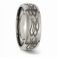 thumbnail image 4 of Titanium Beveled Edge 8mm Laser Design Brushed & Polished Band, 4 of 9