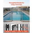 thumbnail image 6 of KFFKFF Pool Fence Gate, 4 x 2.5 ft Inground Swimming Pool Fencing Gate, Outdoor Security Door Kit with Metal Latch, Durable PVC Mesh, Round Tube Design, Lockable and Simple Installation, Black, 6 of 9