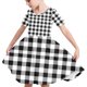 thumbnail image 1 of Odeerbi Niñas de Verano Vestido de Línea A Cuadro Vestido de Columpio Vestido Elástico de Manga Corta Para Niños, 1 of 7