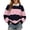 Pink, variant on Color Block Stripe Polo Sweatshirt Women's Collared Button Oversized Long Sleeve Casual Layering Top 1PC S-XXXXXL Plus Size Friendly
