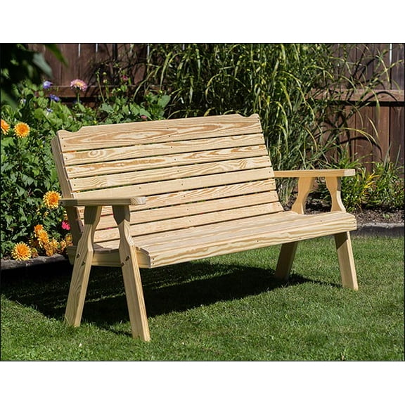 64" Treated Pine Crossback Garden Bench